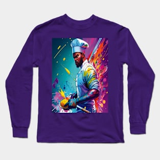 Angry Chef African American Color Splash Long Sleeve T-Shirt